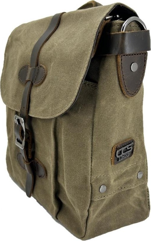 Ççs 31487 Mumlanmış Kanvas Retro Omuz Çantası Haki görsel 4