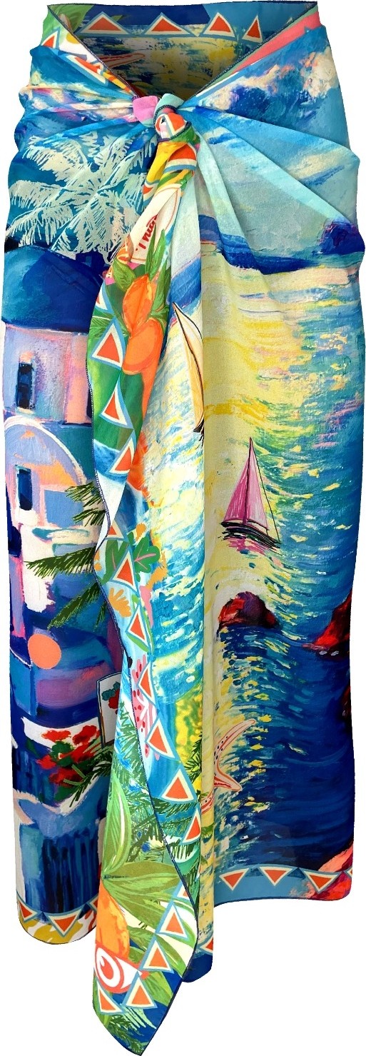 Bolder Shelly Şifon Santorini Pareo (150*100 Cm) görsel 7
