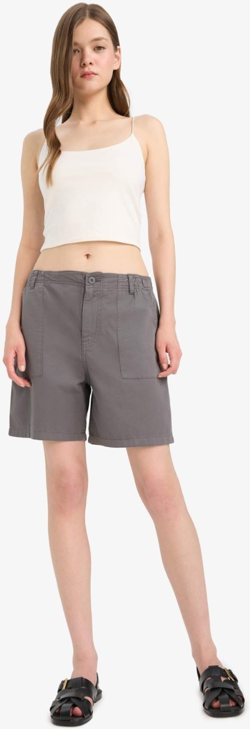 DeFacto %100 Pamuk Normal Bel Gabardin Şort F3318AX25SM görsel 2