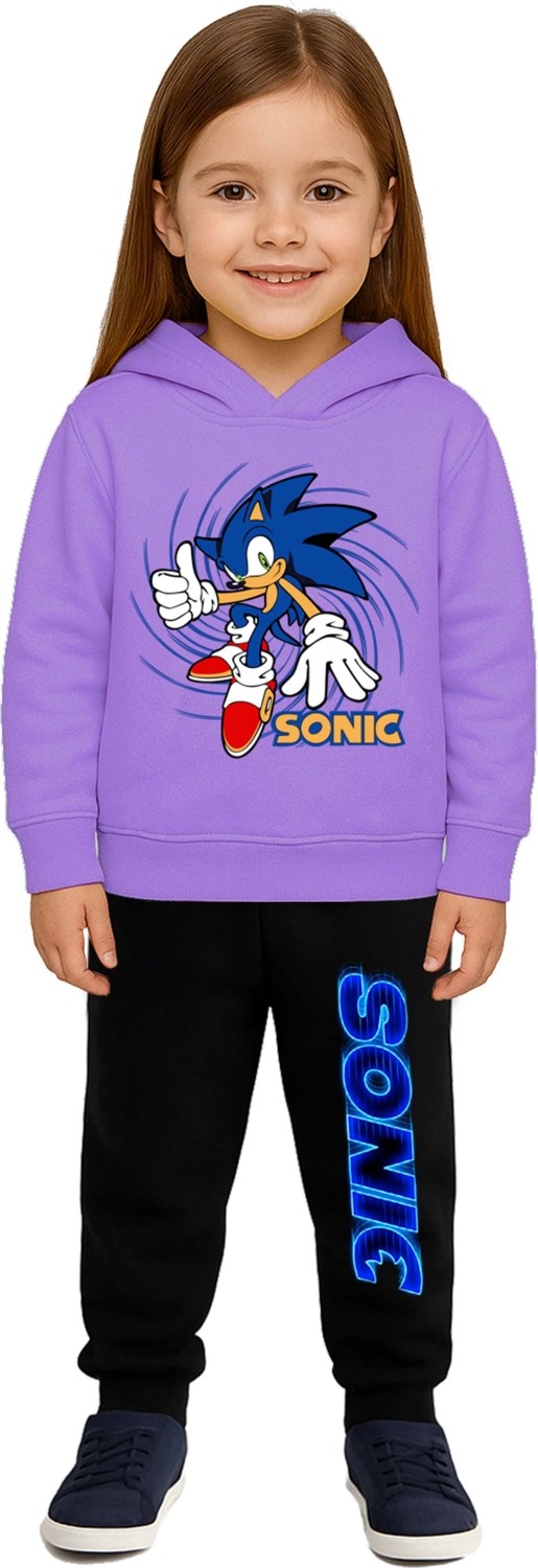 Sedirli Sonic Baskılı Çocuk Eşofman Takımı 3 Iplik Şardonlu Pamuklu Kumaş Kapüşonlu görsel 7