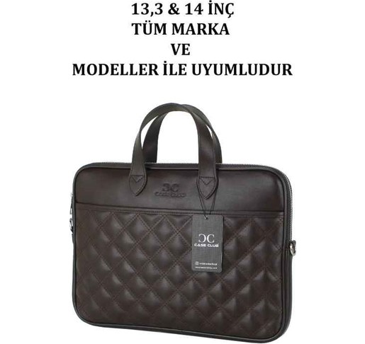 Case Club Tablet El Omuz Evrak Çantası Kapiton Desen 14 Inç Omuz Askılı görsel 6