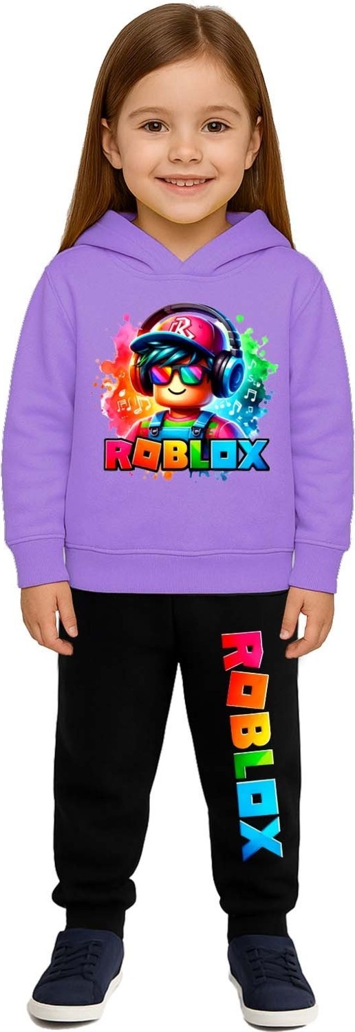 Sedirli Roblox Baskılı Çocuk Eşofman Takımı 3 Iplik Şardonlu Pamuklu Kumaş Kapüşonlu