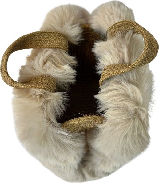 Uretti - Ayşe 4723 4953 El Yapımı Peluş Kürklü Model Tress Ip El Çantası / 22 cm x 23 cm görsel 7