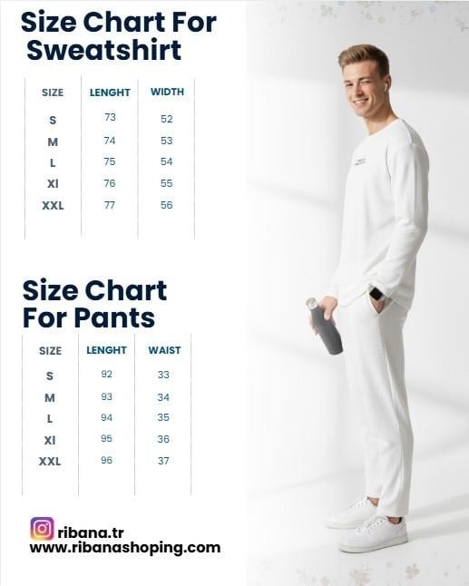 Ribana Classic Unısex Ragular Fit Rahat Kalıp Cepli Fermuarlı Gömlek Yaka Alt-Üst Takım görsel 7
