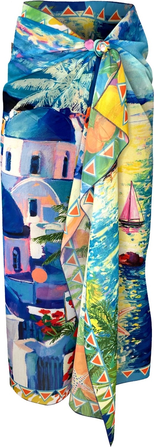 Bolder Shelly Şifon Santorini Pareo (150*100 Cm) görsel 6
