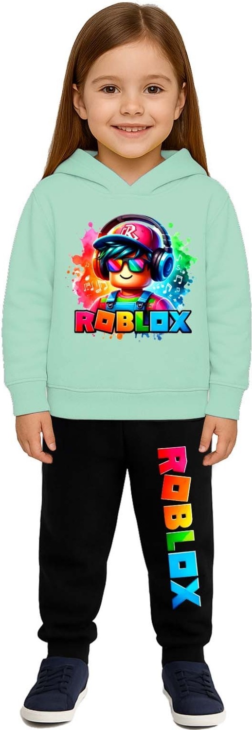 Sedirli Roblox Baskılı Çocuk Eşofman Takımı 3 Iplik Şardonlu Pamuklu Kumaş Kapüşonlu görsel 7