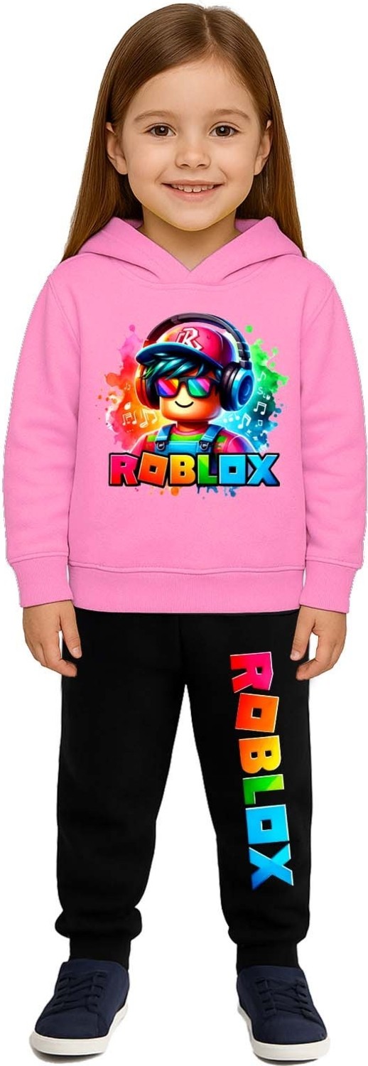 Sedirli Roblox Baskılı Çocuk Eşofman Takımı 3 Iplik Şardonlu Pamuklu Kumaş Kapüşonlu
