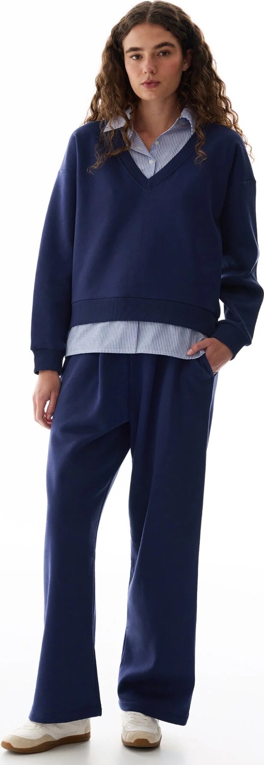 Penti Lacivert Gömlek Katmanlı Polo Yaka Sweatshirt görsel 5