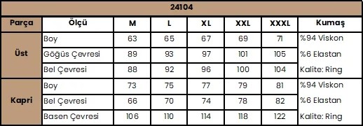 Hobilinka Çiçek ve Yaprak Desenli ve Baskılı Kapri Takımı görsel 3