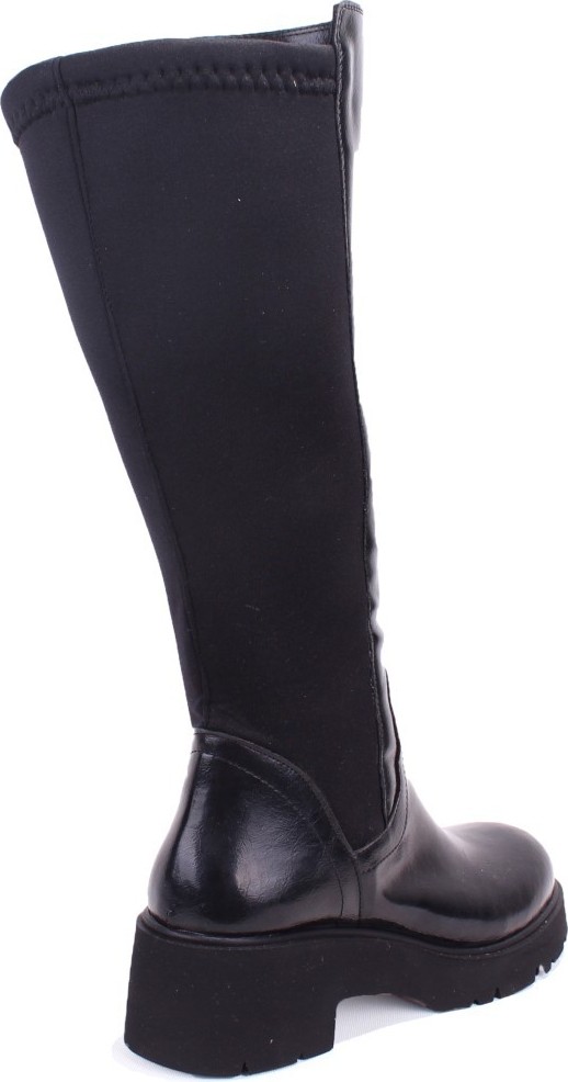 Dagoster DZA07-8961105 Siyah Rugan Günlük Streçli Düz Topuk Kadın Çizme görsel 4