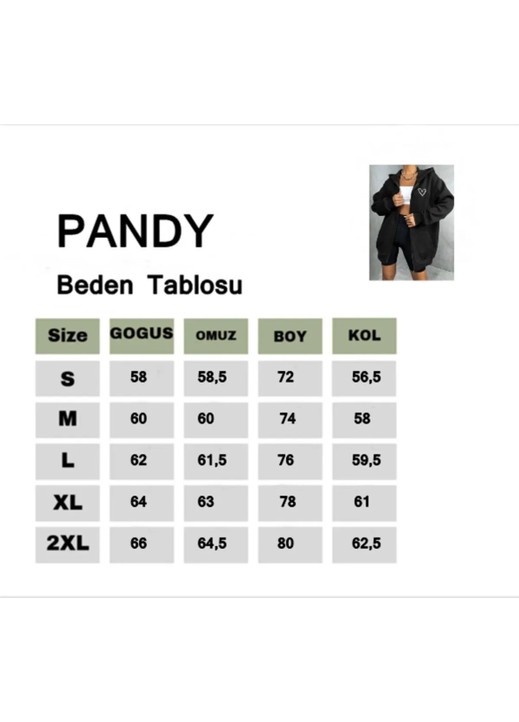 Pandy 2'li Siyah ve Gri Renk Fermuarlı Mevsimlik Hırka / Sweatshirt görsel 3