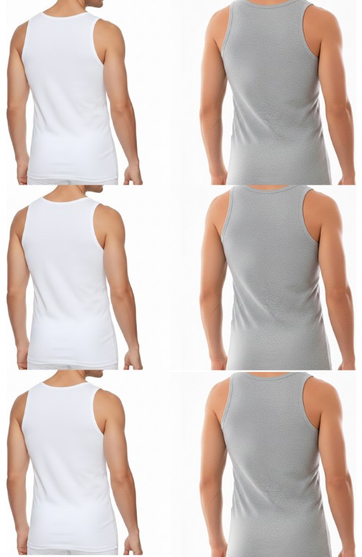 Süsen Lingerie 6 Adet Erkek Beyaz Atlet, Günlük Erkek Atlet, Erkek Penye Atlet görsel 2