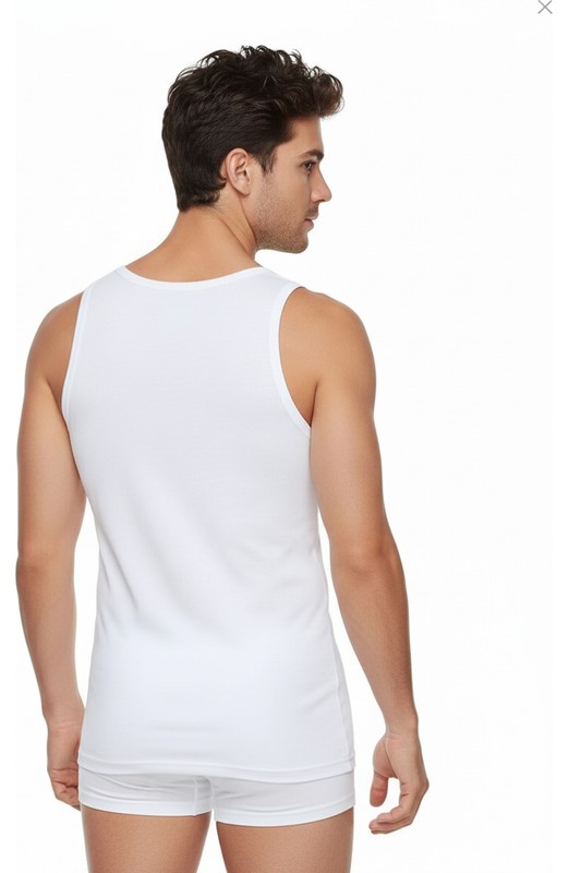 Süsen Lingerie 6 Adet Erkek Beyaz Atlet, Günlük Erkek Atlet, Erkek Penye Atlet görsel 3