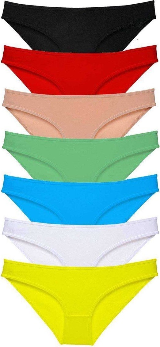 Kuzgun Ticaret 7 Adet Süper Eko Set Likralı Kadın Slip Külot Çok Renkli