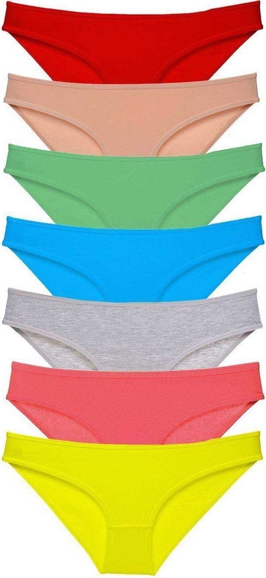 Kuzgun Ticaret 7 Adet Süper Eko Set Likralı Kadın Slip Külot Çok Renkli