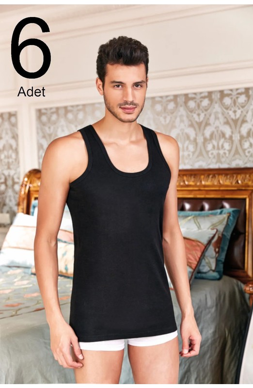 Berrak Erkek Atlet %100 Pamuk Penye Beyaz 1004 6'lı Paket görsel 4