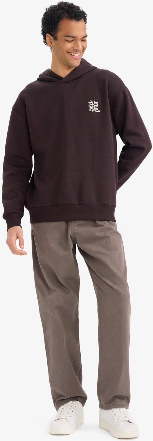 DeFacto Pamuklu Boxy Fit Kapüşonlu Baskılı Sweatshirt F8188AX26SP görsel 2