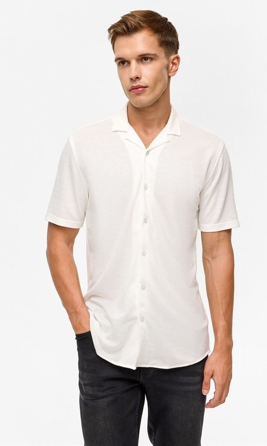 Süvari Beyaz Slim Casual Gömlek görsel 2