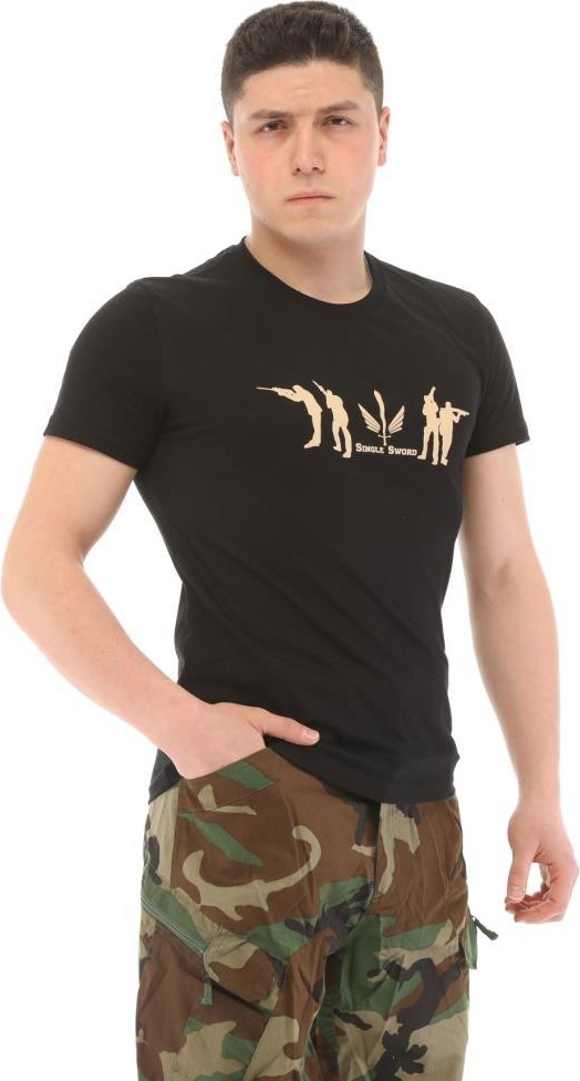 Single Sword Bisiklet Yaka Kısa Kollu Baskılı Yetişkin&Yetişkin T - Shirt - Beden: 3XL | Renk: Siyah görsel 5