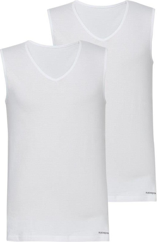Blackspade Loose Fit 2'li V Yaka Beyaz Sıfır Kol Atlet C7T2N2O9 görsel 3