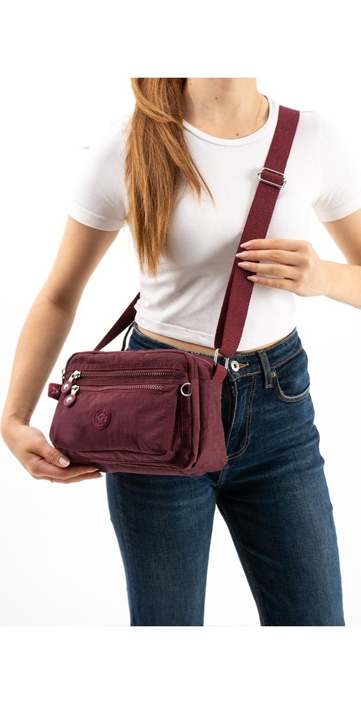 Baginn Kadın Postacı Çanta Hafif Klinkır Kumaş Çok Cepli Çapraz Askılı Omuz Çantası 24*16 cm Günlük Çanta görsel 2
