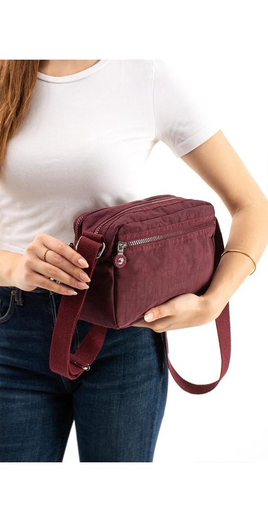 Baginn Kadın Postacı Çanta Hafif Klinkır Kumaş Çok Cepli Çapraz Askılı Omuz Çantası 24*16 cm Günlük Çanta görsel 3