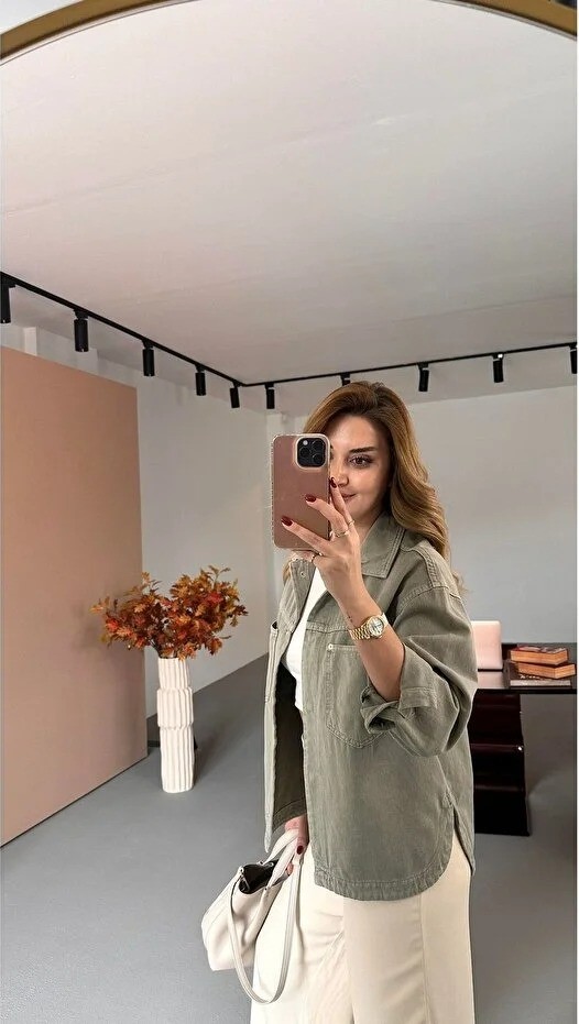 Tlg Giyim Kadın Cep Detay Gabardin Ceket görsel 6
