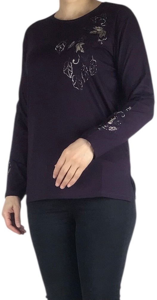 Ece Giyim Kadın Önü ve Kolları Işlemeli ve Taşlı Bluz görsel 6