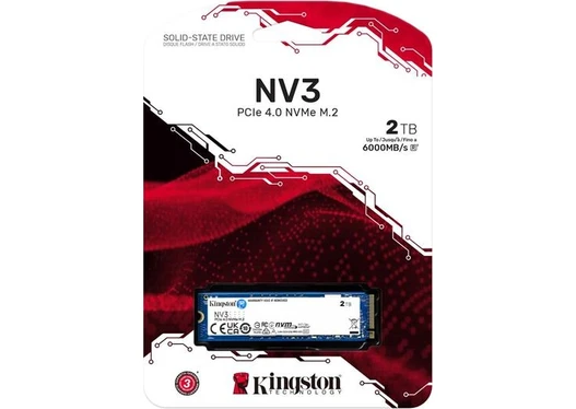 Resim Kingston 2 Tb Kıngston Nv3 M.2 Nvme Pcıe Gen4 6000/5000MBS SNV3S/2000G 
