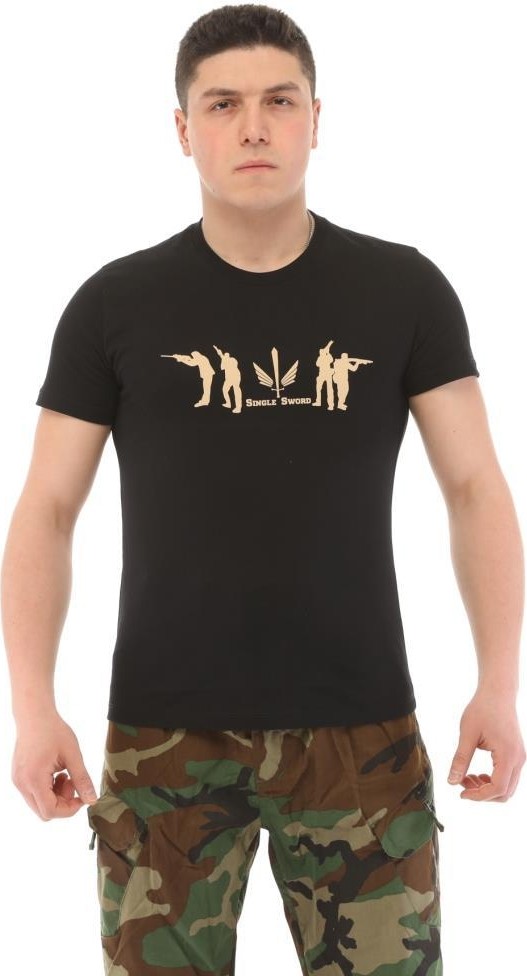 Single Sword Bisiklet Yaka Kısa Kollu Baskılı Yetişkin&Yetişkin T - Shirt - Beden: 3XL | Renk: Siyah