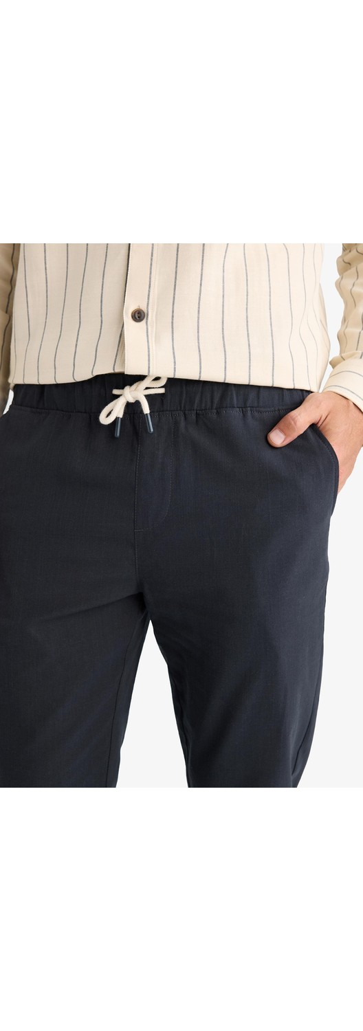 DeFacto Jogger Fit Beli Lastikli Cepli Dar Paça Keten Görünümlü Pantolon Z6475AZ25SP görsel 6