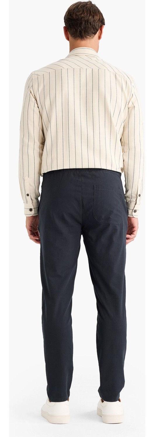 DeFacto Jogger Fit Beli Lastikli Cepli Dar Paça Keten Görünümlü Pantolon Z6475AZ25SP görsel 7