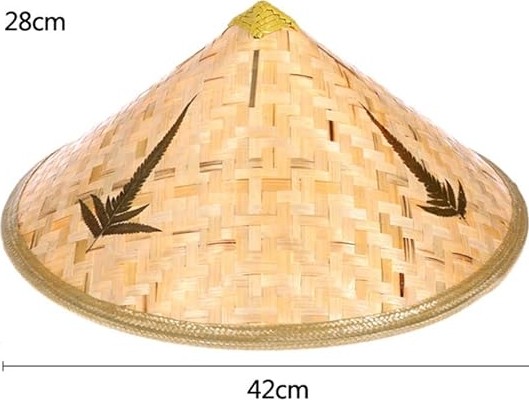 TeknoKapsül Naturel Renk Cambodia Kamboçyalı Vietnam Şapkası Pvc Hasır görsel 3