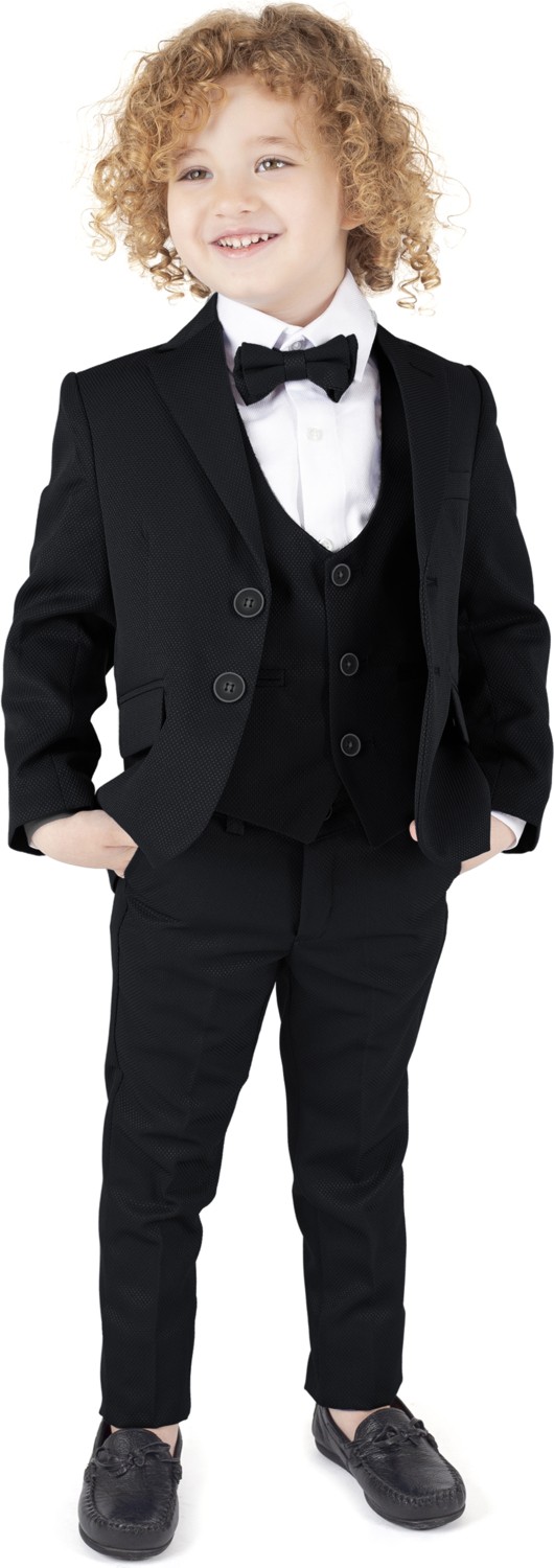 Merdia Kids Erkek Çocuk Ceketli Smokin Takım Elbise Ceket, Pantolon, Yelek, Gömlek ve Papyon