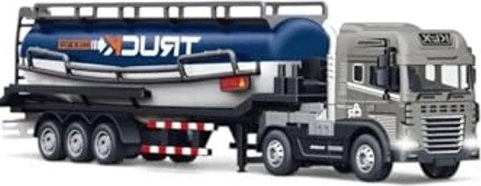Aesco Işıklı ve Sesli Oyuncak Tanker Tırı, 1:24 Ölçek Diecast Model görsel 3