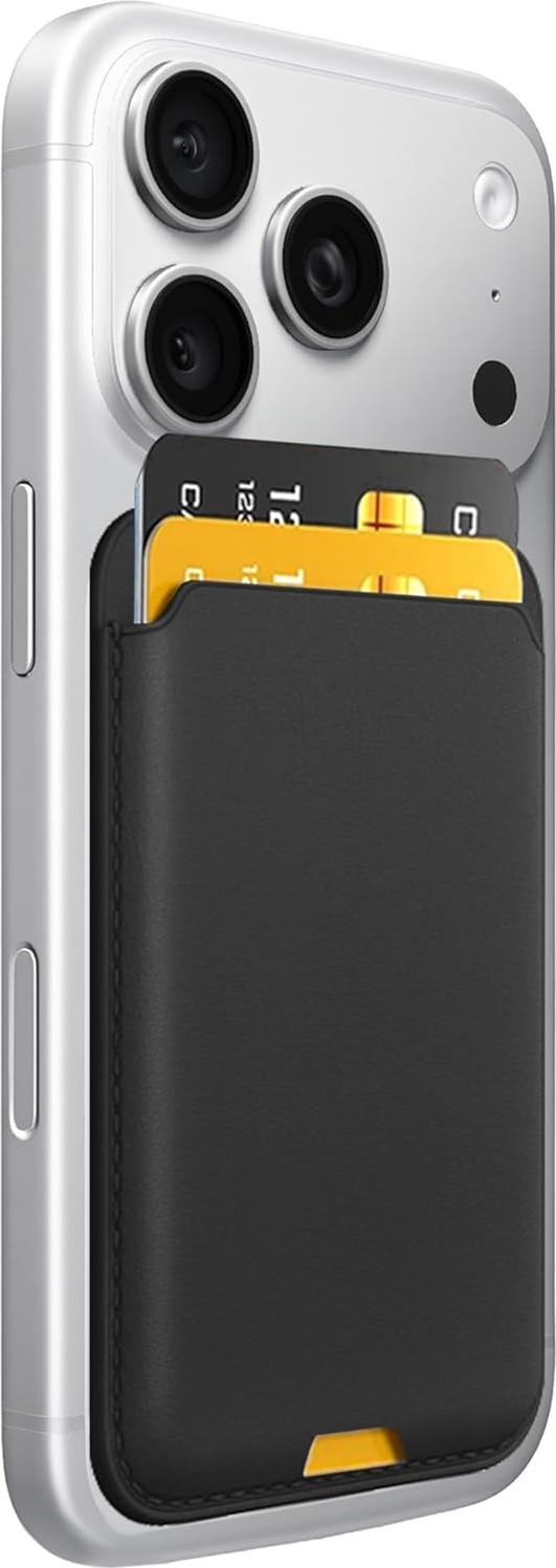 Happy Trend IPhone Için Magsafe ile Uyumlu Cüzdan Manyetik Kartlık Yenilenmiş V2 Güçlü Mıktanıs ile Süper Yapışma ve Sağlam Tutuş (Siyah, Modern)