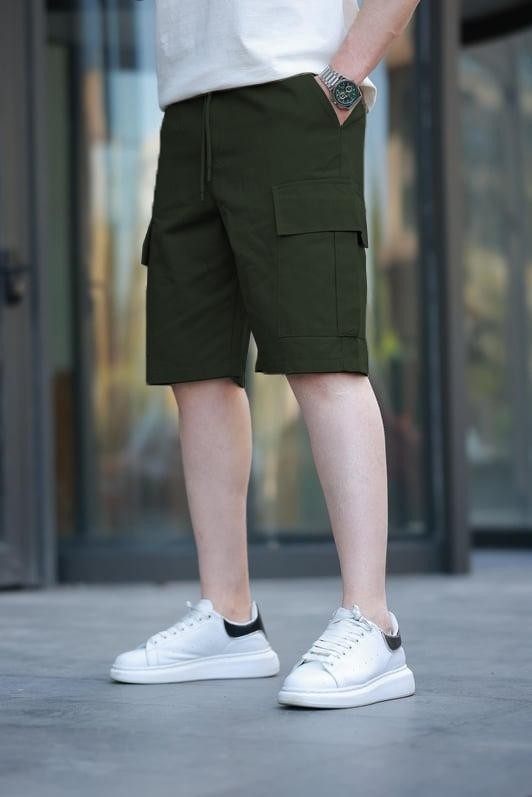 Madmext Camel Kargo Cepli Erkek Şort E6571 %100 Cotton Rahat Kesim Yazlık Tasarım