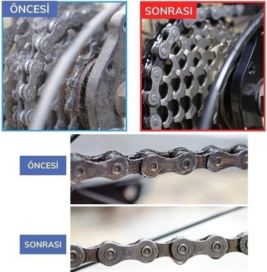 CT Stones Buffer® Bisiklet Zincir Dişlisi Koruyucu Pas Sökücü Temizleme Fırçası Aparatı Bakım Seti 4 Parça görsel 3
