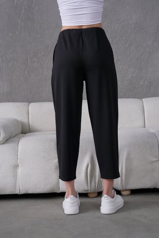 Muzotex Ithal Krep Kumaş Şalvar Model Cepli Balon Pantolon görsel 8