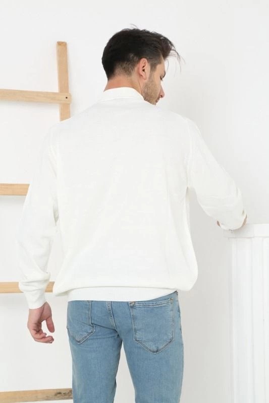 MidasTech Yarım Balıkçı Yaka Triko Kazak - Beyaz görsel 3