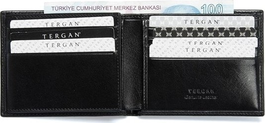 Tergan Siyah Hakiki Deri Erkek Cüzdan Düz Desenli Standart Boyutlu Şık Tasarım S1CE00001501-A97 görsel 2