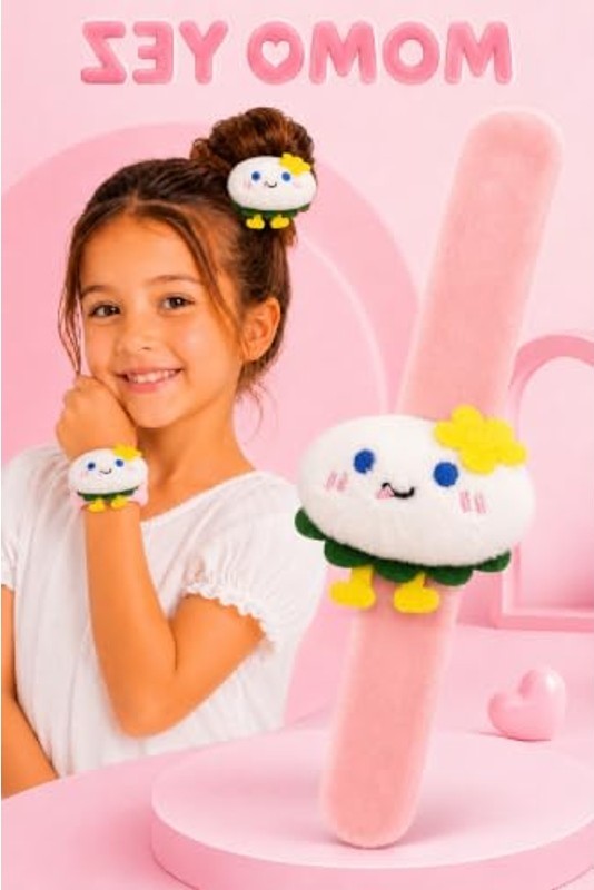 Aesco Mochi Peluş Yumurta Bileklik, Sarılan Slap Bileklik, Çok Amaçlı