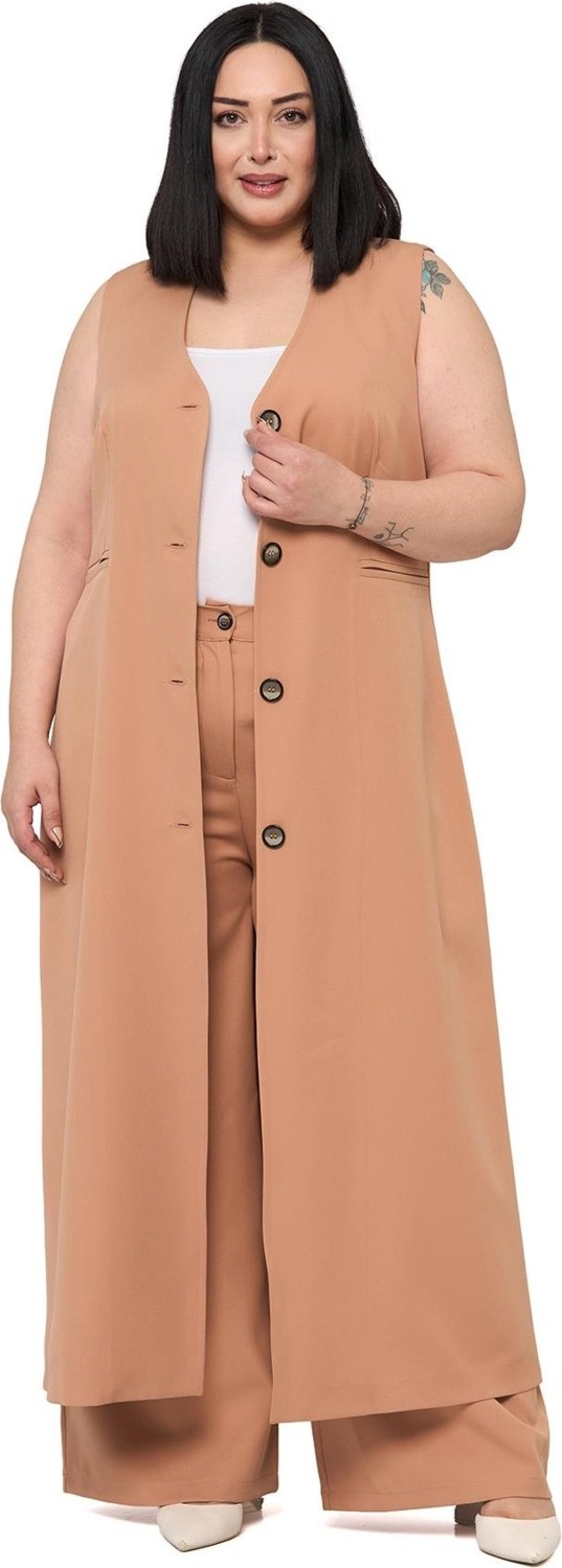 Disentis Modest Büyük Beden Maxi Yelek Pantolon Lacivert Ikili Takım görsel 6