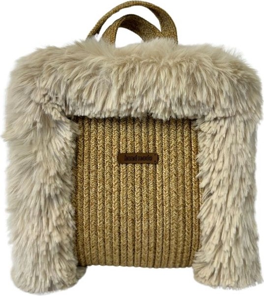 Uretti - Ayşe 4723 8560 El Yapımı Peluş Kürklü Model Tress Ip El Çantası / 24 cm x 27 cm
