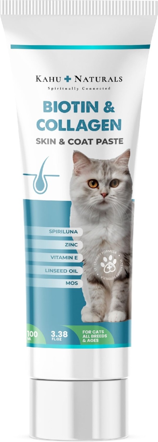 Die Grup Kahu Naturals Biyotin & Kolajen Deri ve Tüy Sağlığı Kedi Maltı, Spirulina Içerikli, Tüy Dökülme Karşıtı 100 ml