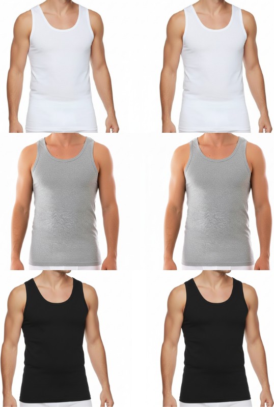 Süsen Lingerie 6 Adet Erkek Beyaz Atlet, Günlük Erkek Atlet, Erkek Penye Atlet