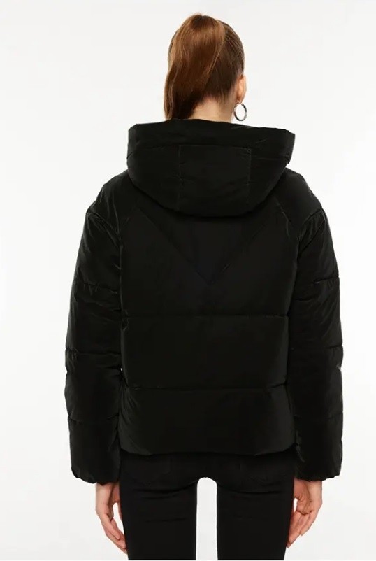Only Bayan Puffer Kapüşonlu Mont 15318451 görsel 4