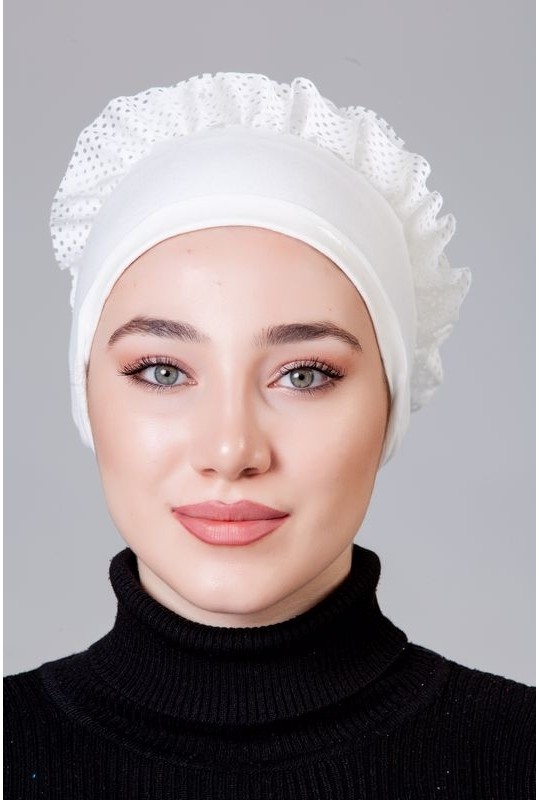 Nanak Siyah Penye Fırfırlı Kaymayan Bone görsel 8