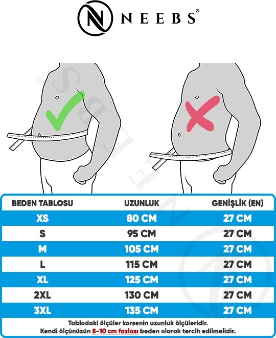 Neebs Termal Korse Ekstra Geniş Bel Korsesi Siyah Renkli Esnek Kumaş ile Gün Boyu Rahatlık görsel 3