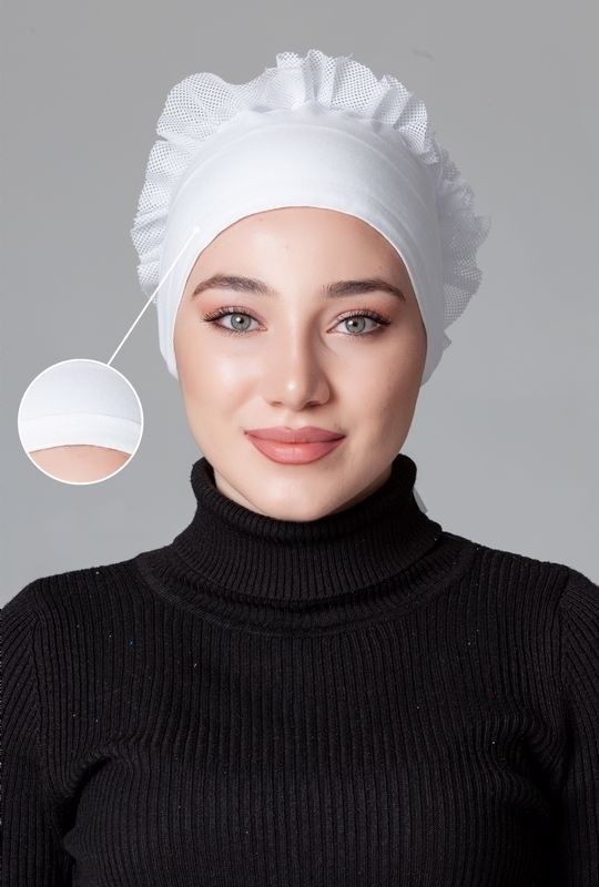 Nanak Siyah Penye Fırfırlı Kaymayan Bone
